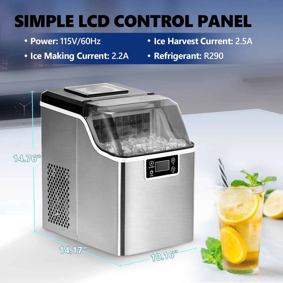 Portable Ice Cube Maker Machine Countertop O636482