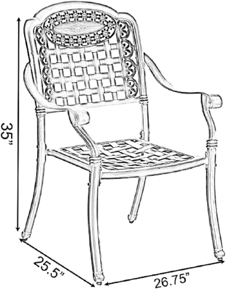 Bronze Cast Aluminum Dining Set 2 Chairs Y186