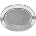 20x22 Oval Hammered Stainless Steel Tray I34632
