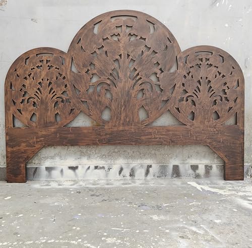 Queen Engineered Wood Headboard Black Gold Antique N5237