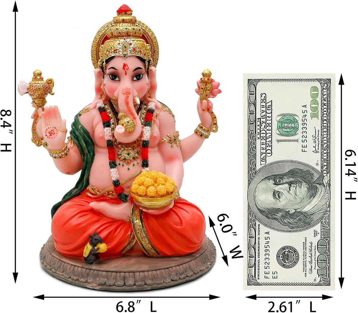 8.4" H Ganesha Statue L7128