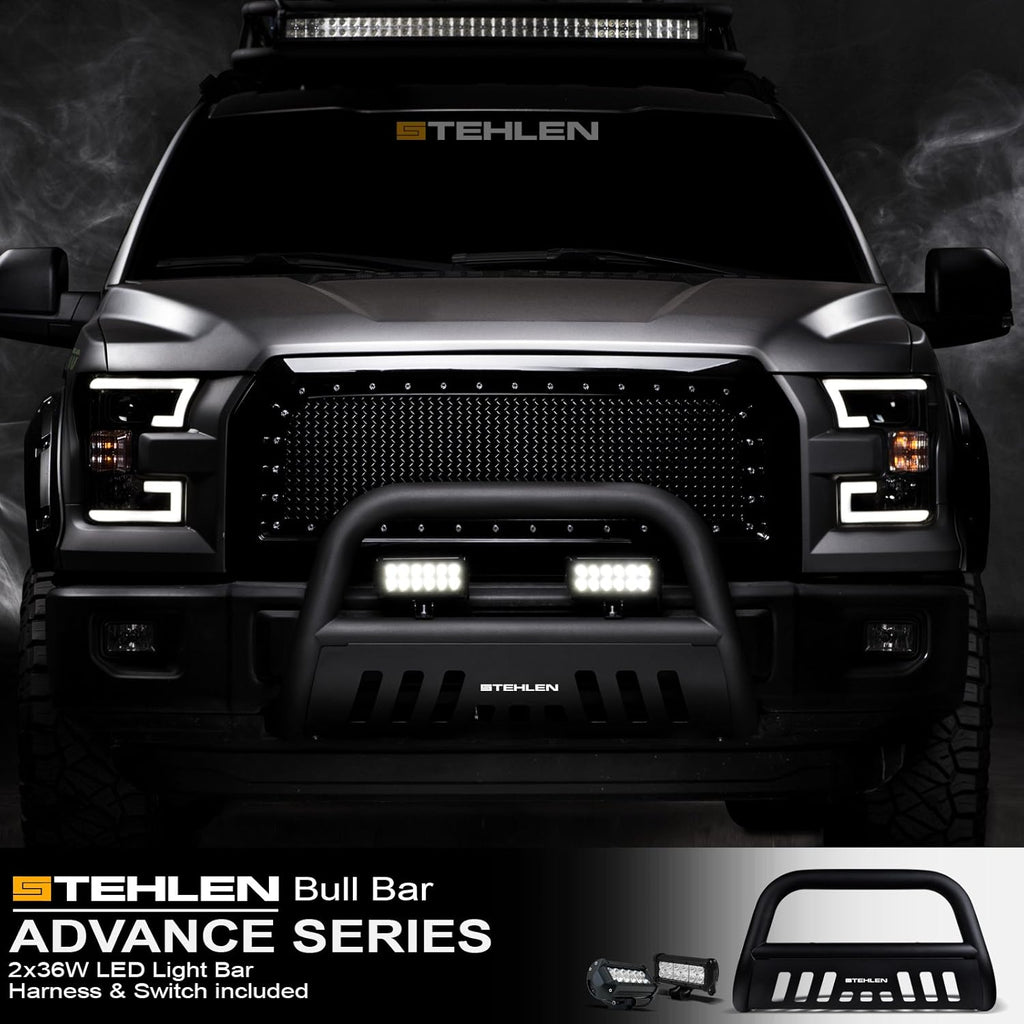 Polished Stainless Steel Bull Bar with LED Light Bars X7341