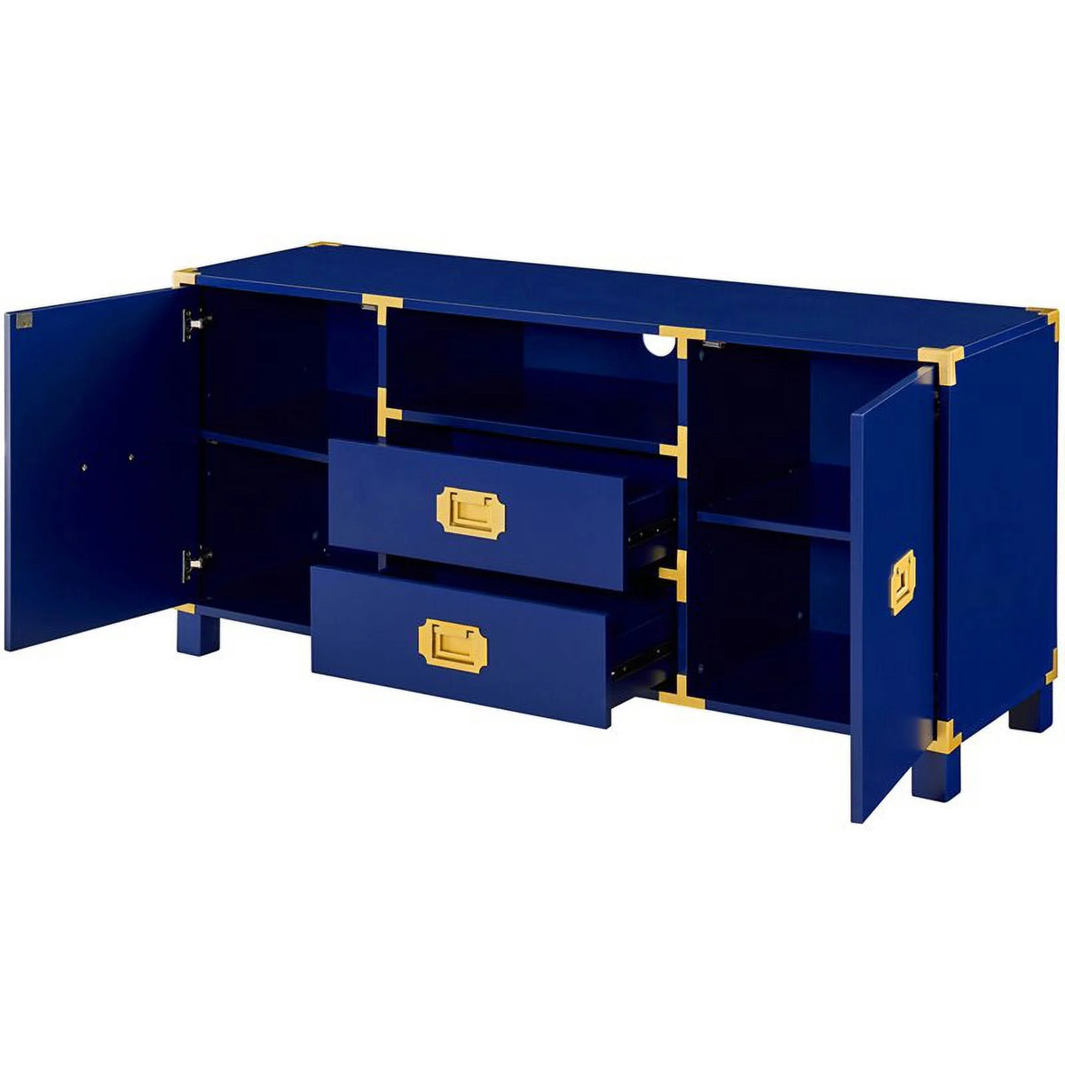 52" TV Stand in Navy and Brass C116