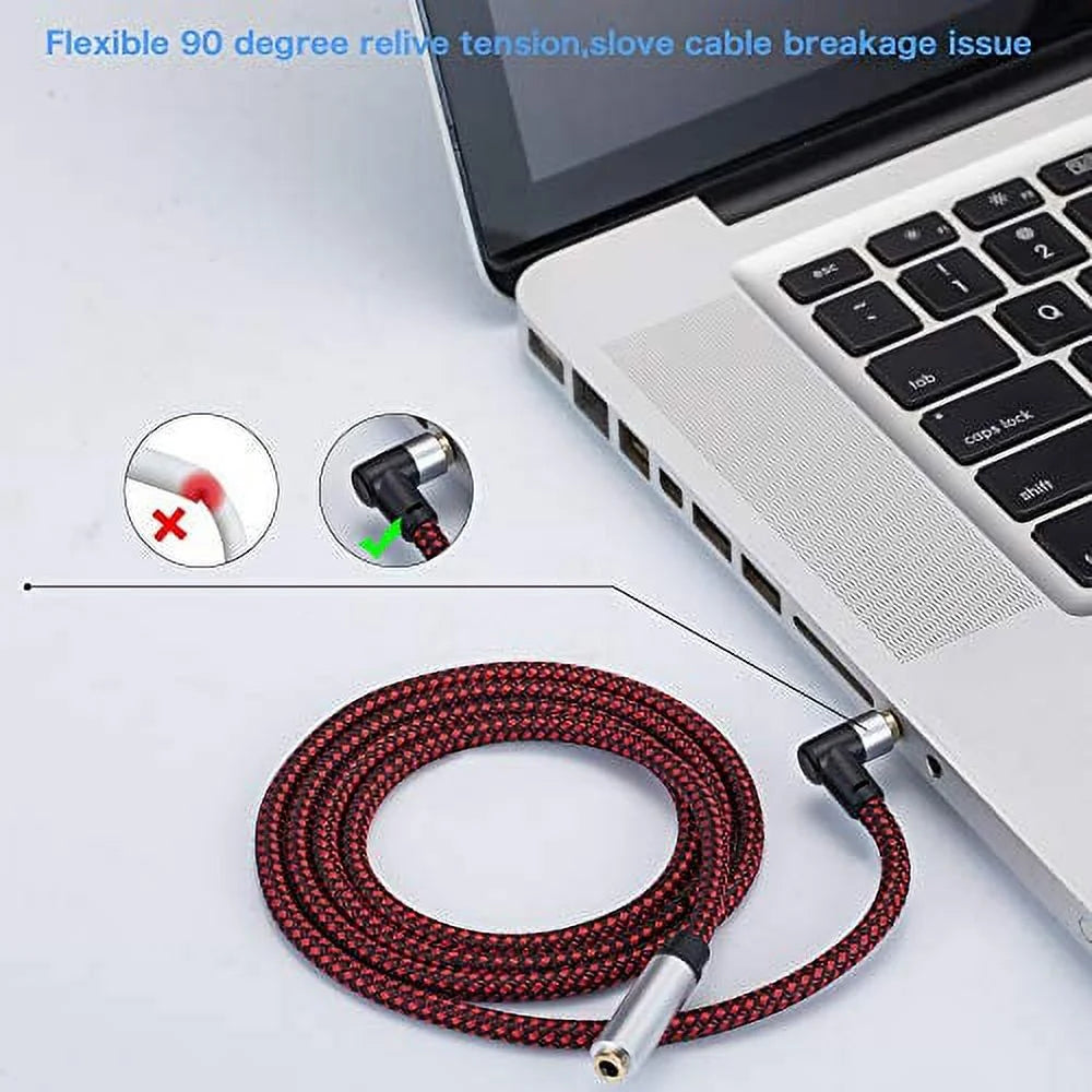90 Degree TRRS 3.5mm Braided Audio Extension Cable 20Ft L534