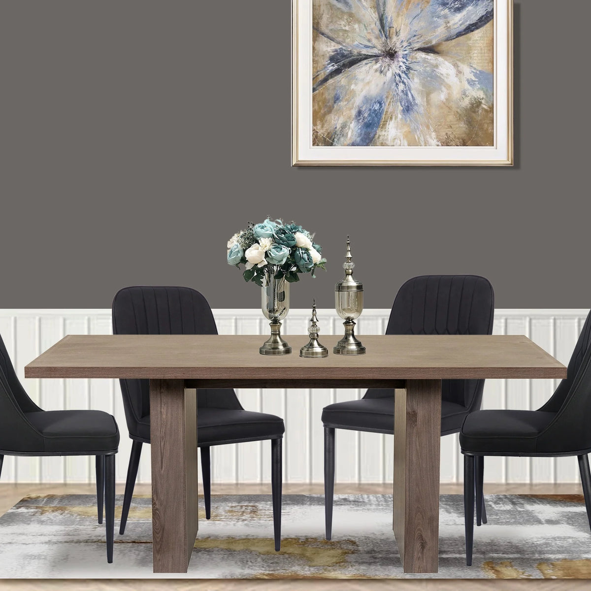 70" Wood Rectangular Dining Table S689