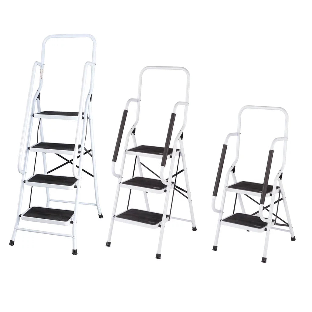 Folding 4-Step Steel Ladder with Anti-Slip Treads G9171
