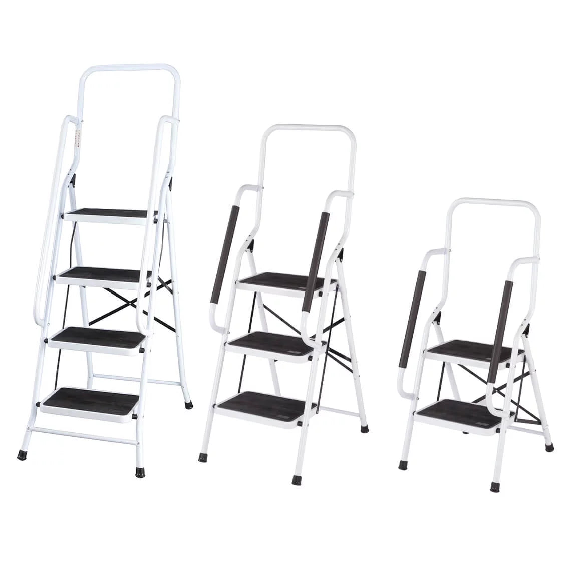 Folding 4-Step Steel Ladder with Anti-Slip Treads G9171
