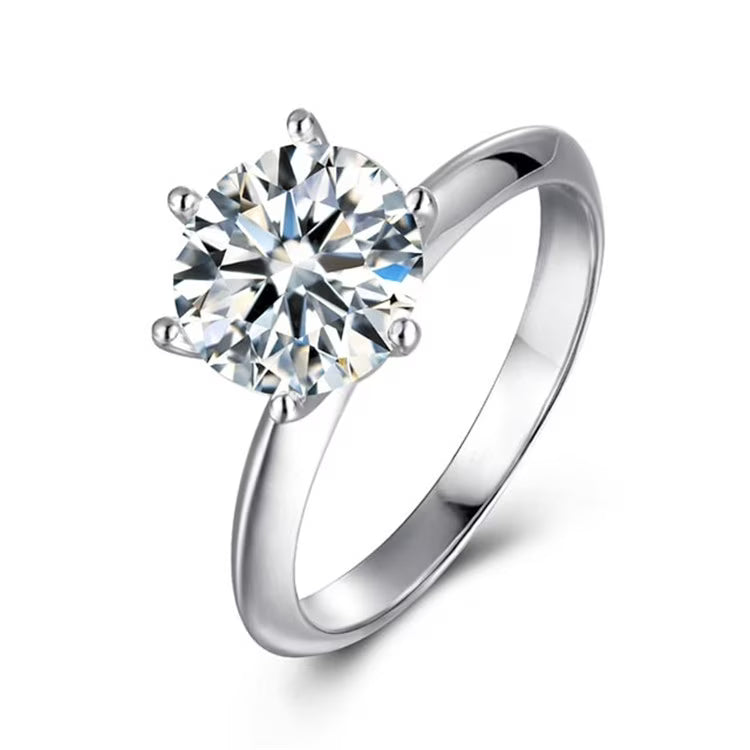 Platinum Plated Silver Solitaire Engagement Ring F561
