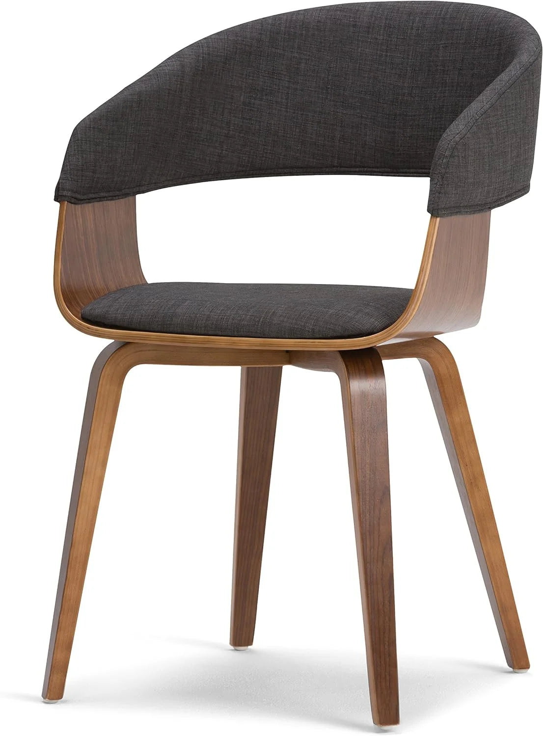 Charcoal Grey Linen Look Fabric Dining Chair Q12744