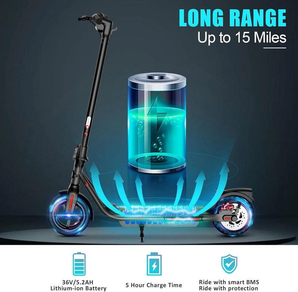 Electric Kick Scooter 300W Motor 8.5 Tires 15 Miles Range 19 Mph Folding U51463