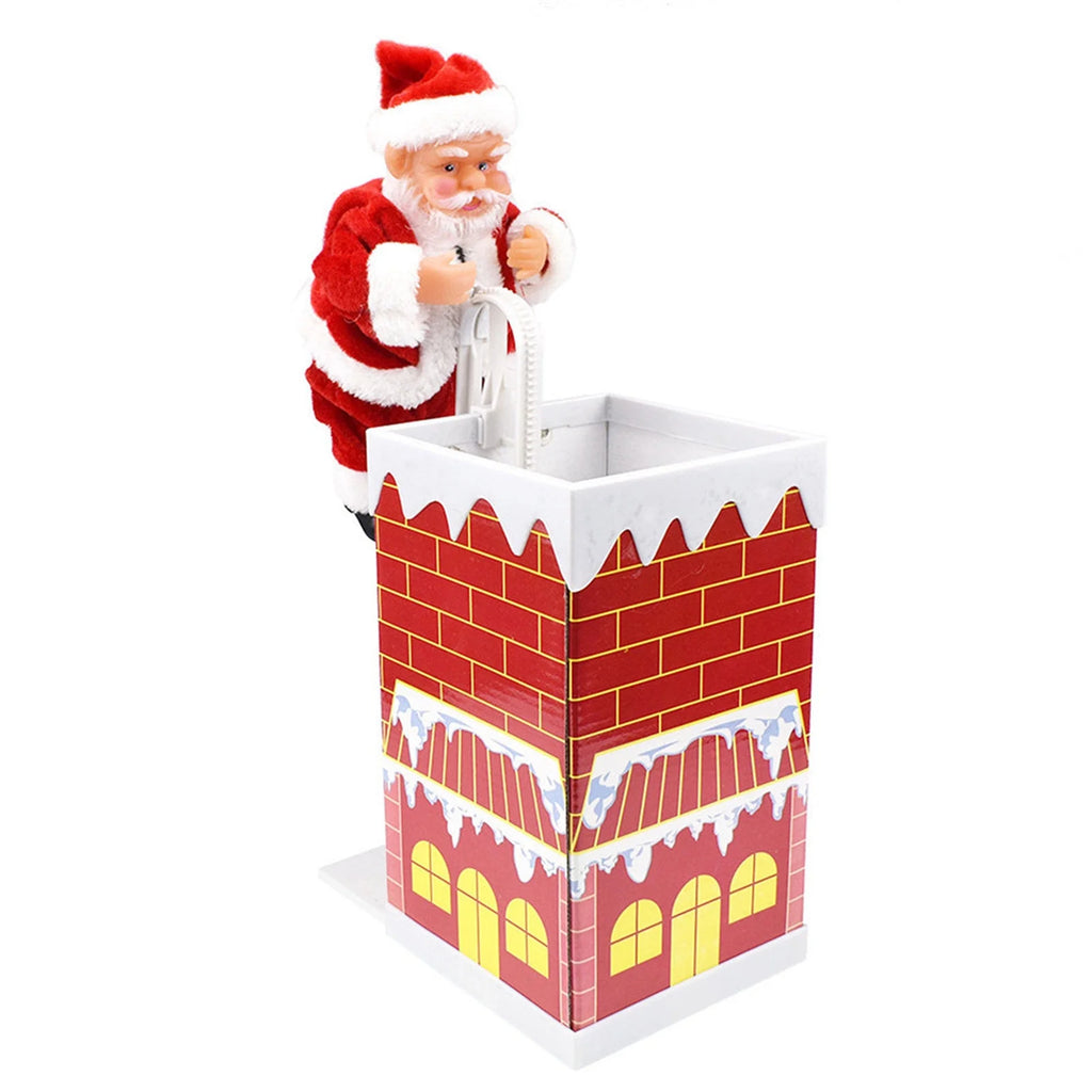 Electric Climbing Chimney Santa Claus Christmas Figurine Ornament Toy M45039