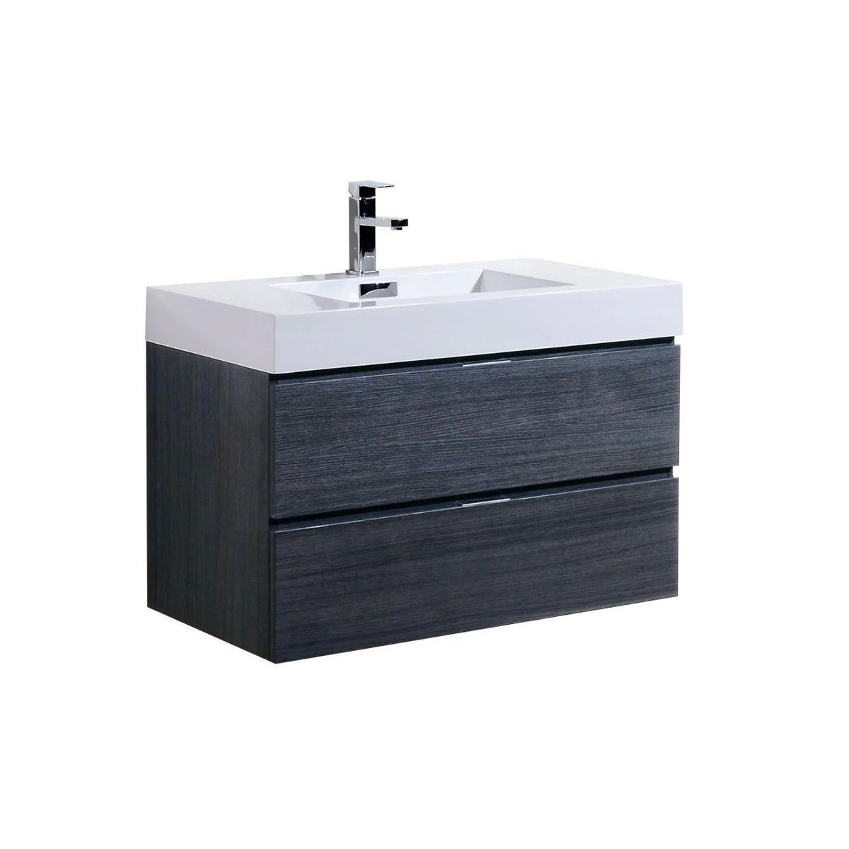 36 in. Wall Mount Gray Oak Bathroom Vanity O864108