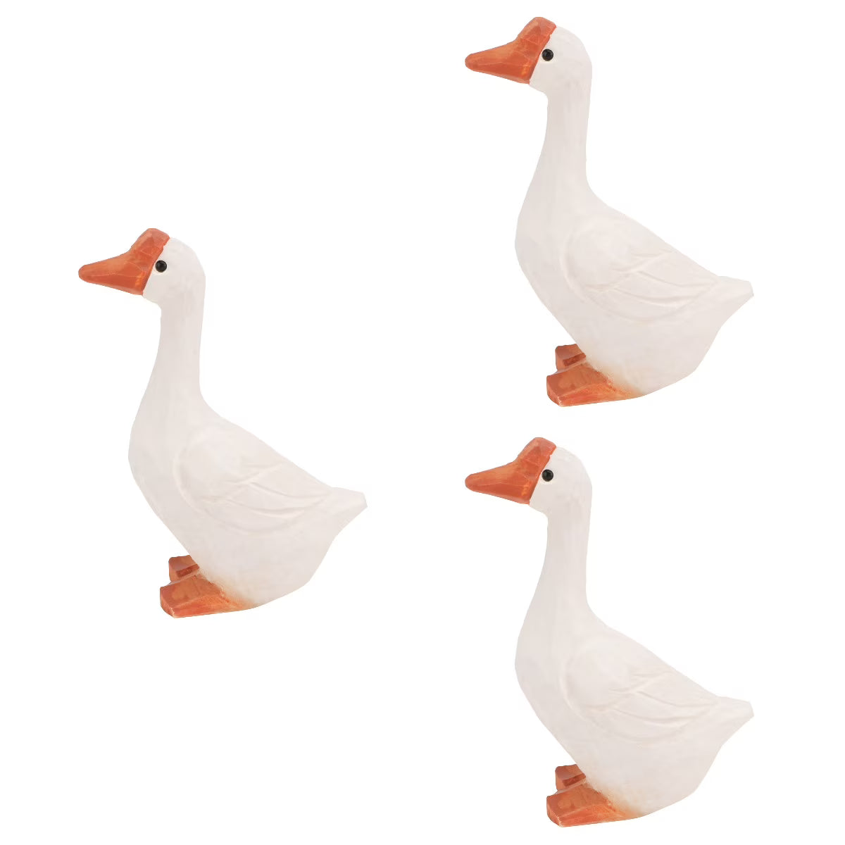 White 11x6cm Wooden Goose Ornaments P80564