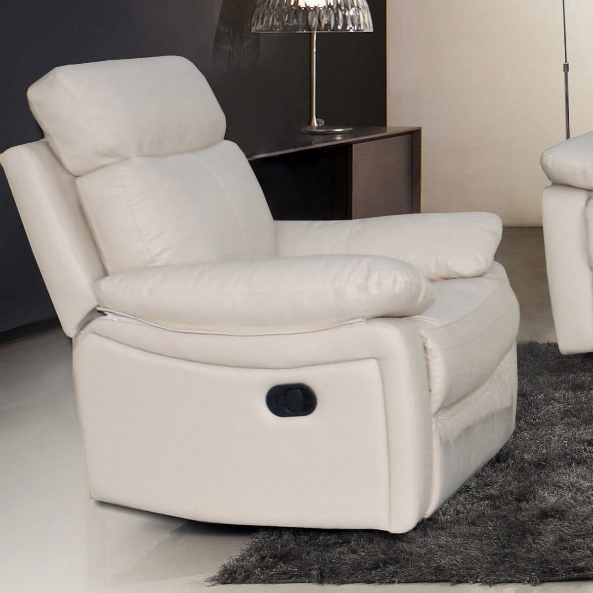 Taupe Reclining Leather Match Arm Chair T284282
