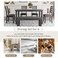 6 Piece Wooden Dining Set with Table, Bench & 4 Chairs G1139