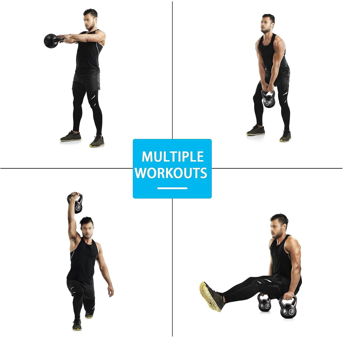 35lbs Kettlebell Weights with Wide Flat Base Textured Grip K454