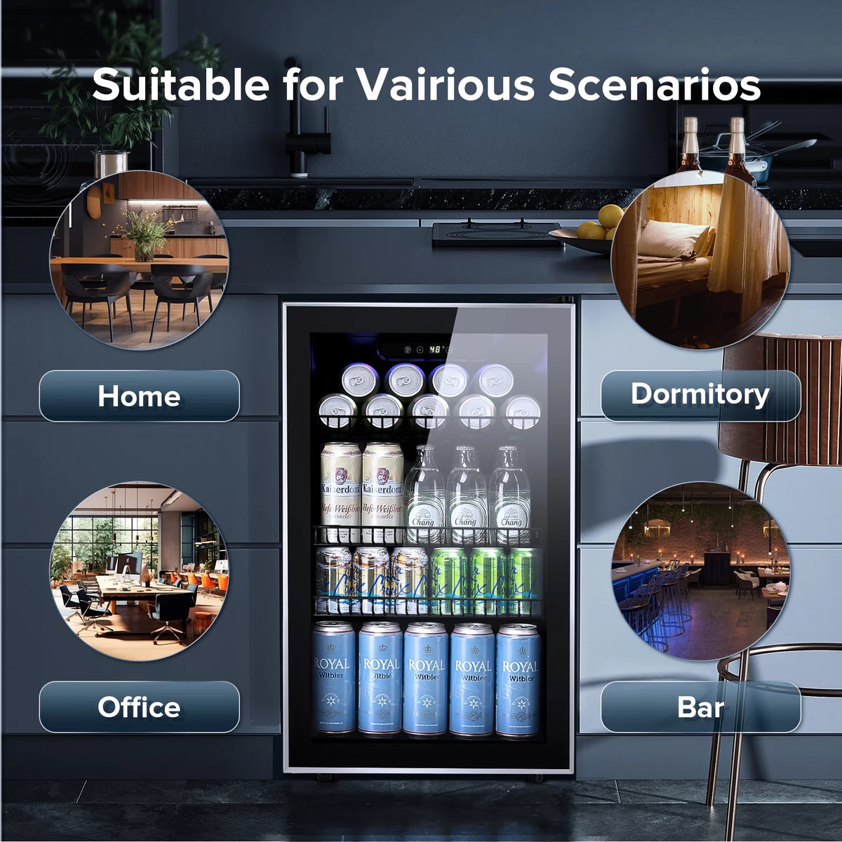 120 Can Mini Fridge Beverage Refrigerator C8004