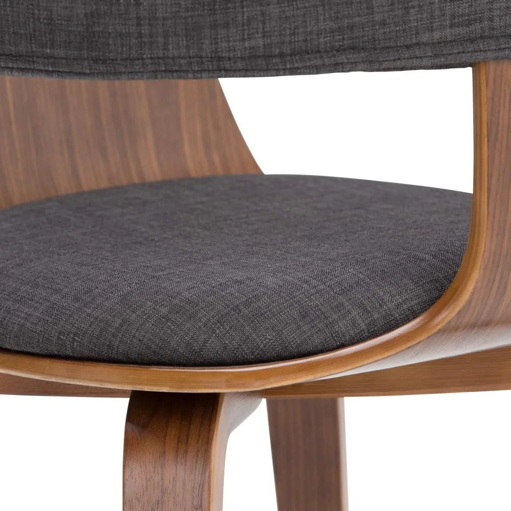 Charcoal Grey Linen Look Fabric Dining Chair Q12744