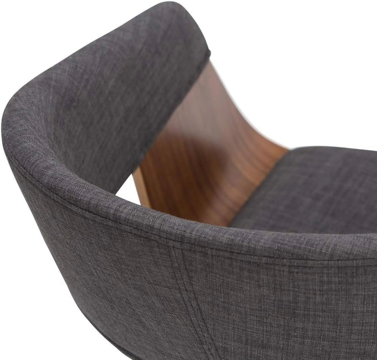 Charcoal Grey Linen Look Fabric Dining Chair Q12744