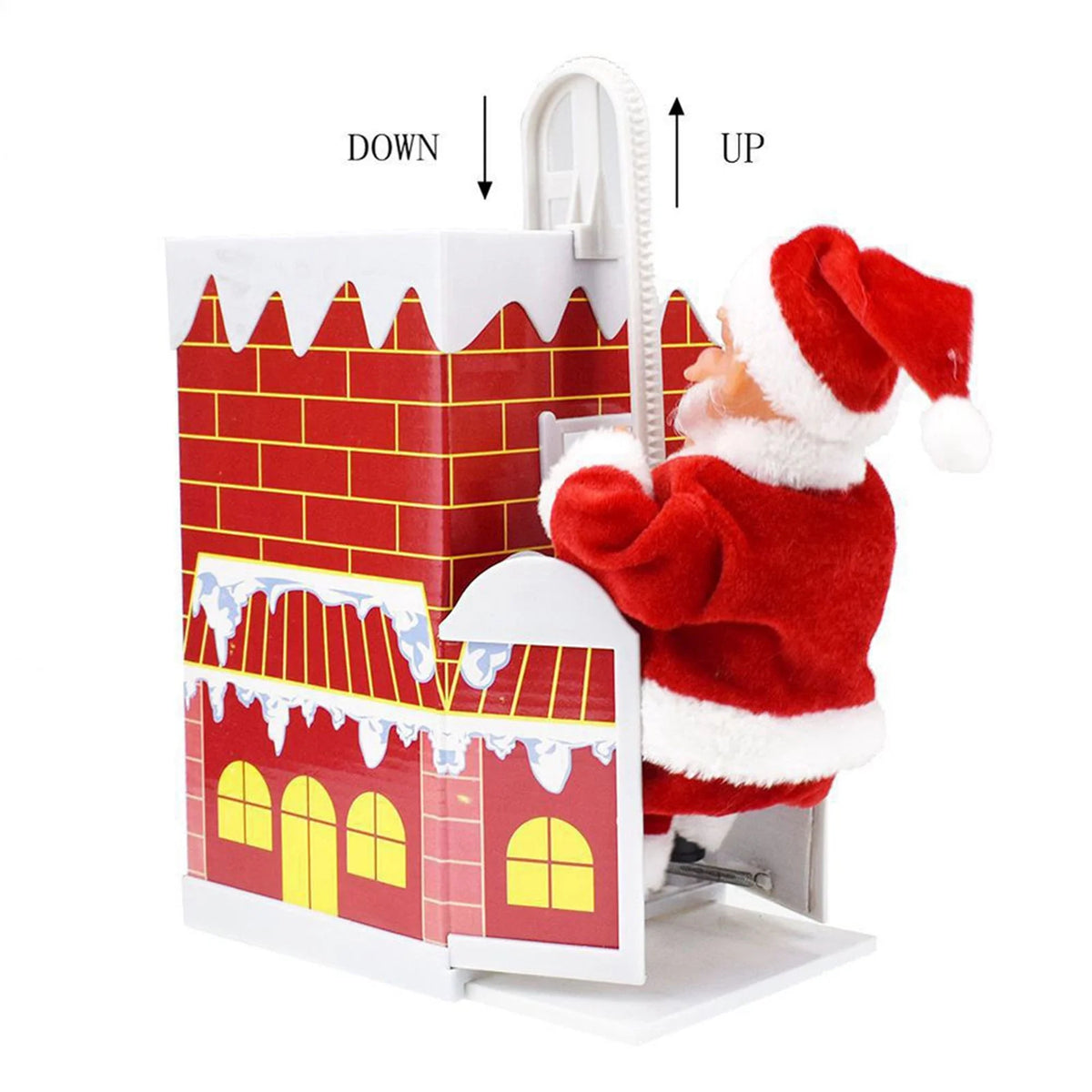 Electric Climbing Chimney Santa Claus Christmas Figurine Ornament Toy M45039