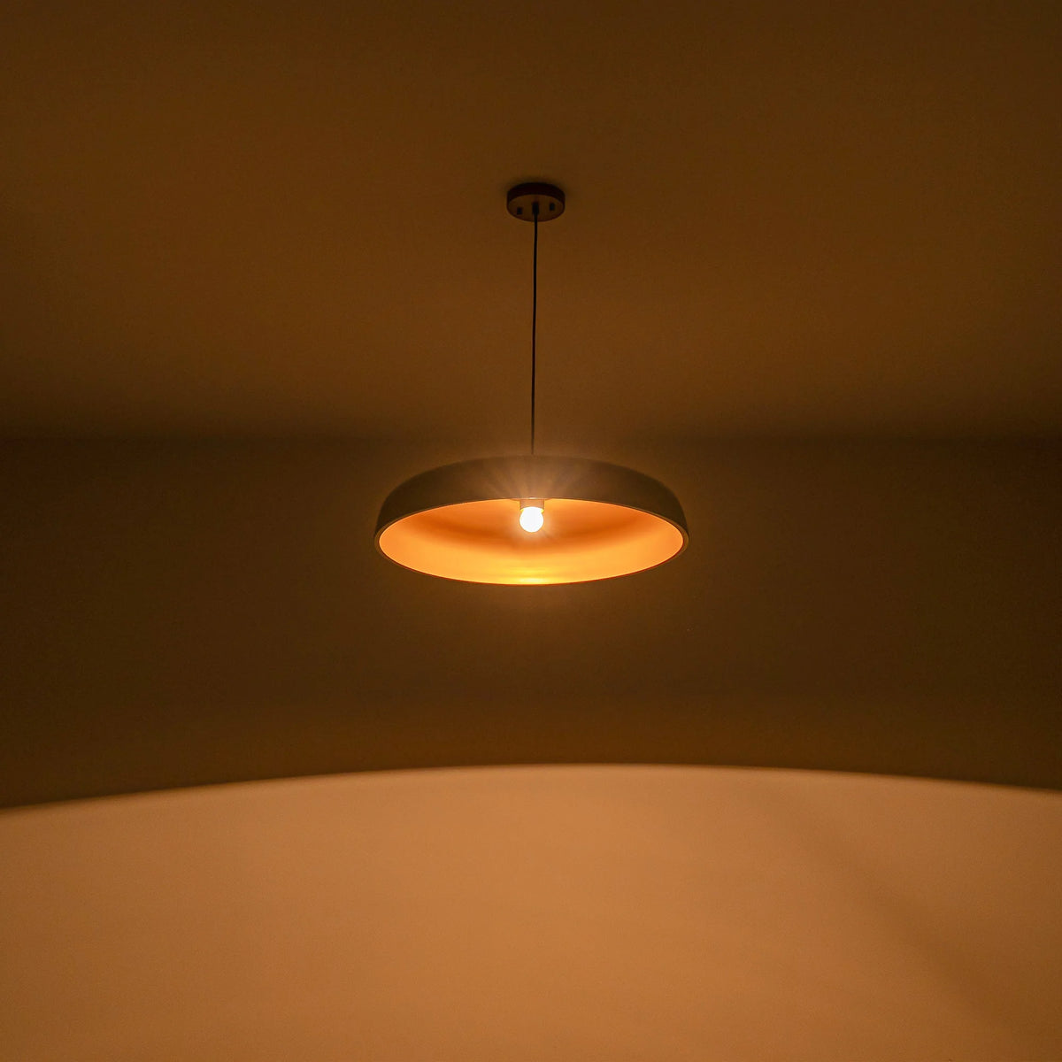 1-Light Dimmable Dome Mid-Century Modern Pendant V987