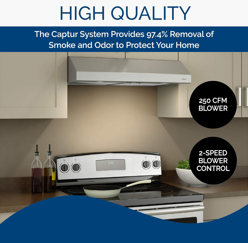 Stainless Steel 24-inch Under Cabinet Range Hood with Light C12569