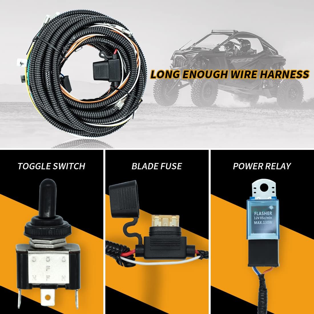 Universal Turn Signal Kit with Amber LED Lights, Horn and Toggle Switch Q16639
