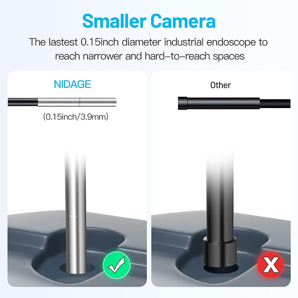 5 Big IPS Screen HD Industrial Endoscope Camera with Light, 32GB Card A9839