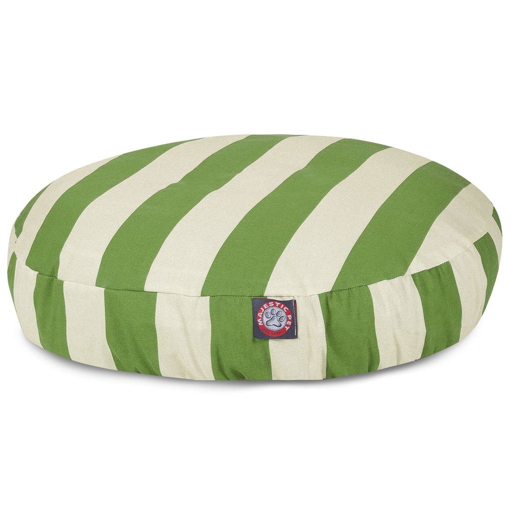 Sage Vertical Stripe Medium Round Pet Bed Y2056