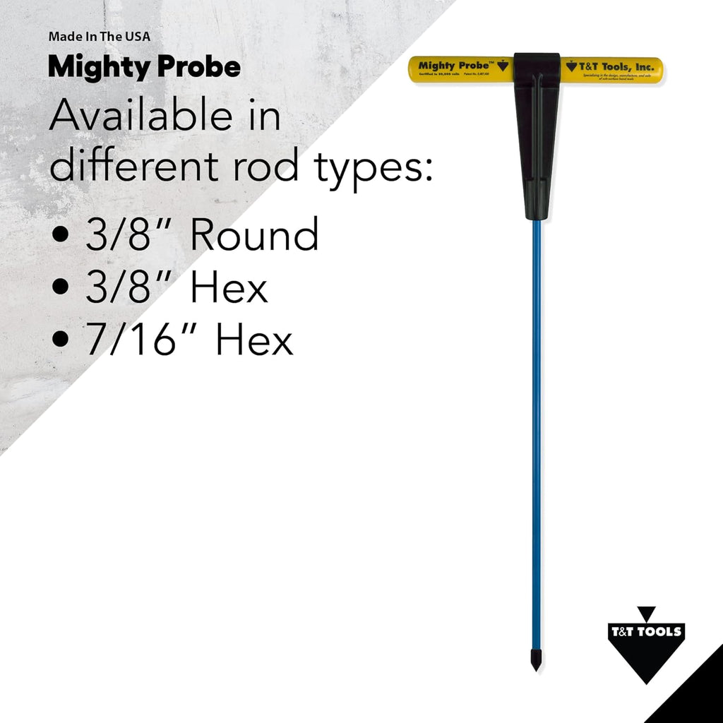 48-Inch Insulated Metal Soil Probe with T-Handle Steel Rod K9603