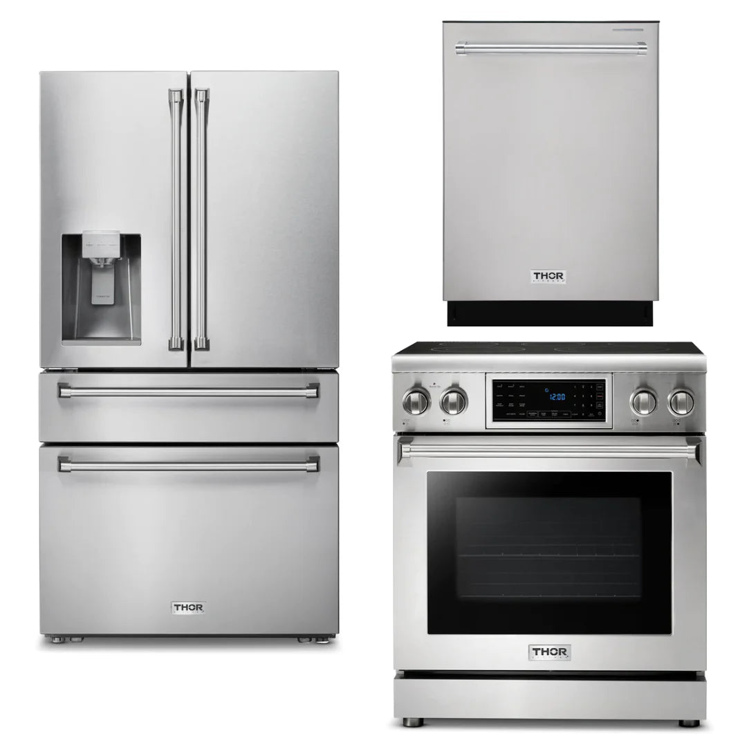 30 Electric Range, Refrigerator with Water and Ice Dispenser, Dishwasher W6179