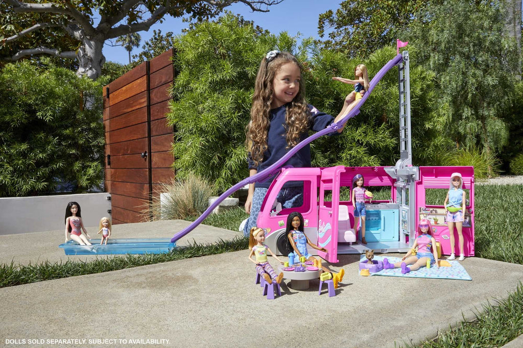 Barbie DreamCamper Vehicle Playset with 60 Accessories F53392