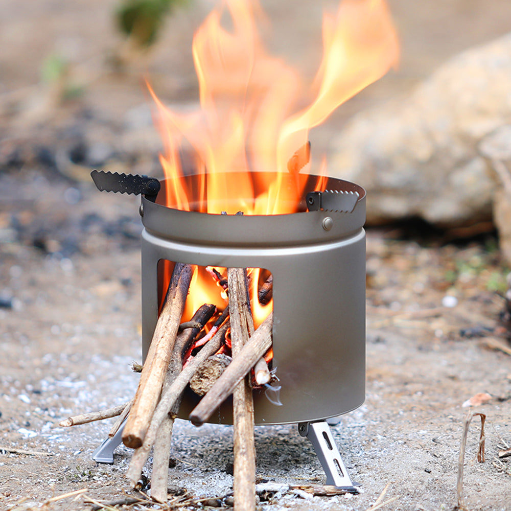 Titanium Camping Stove Ultralight Folding Wood Burning Stove C611964