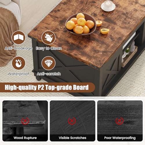 White Lift Top Coffee Table with Storage V3863