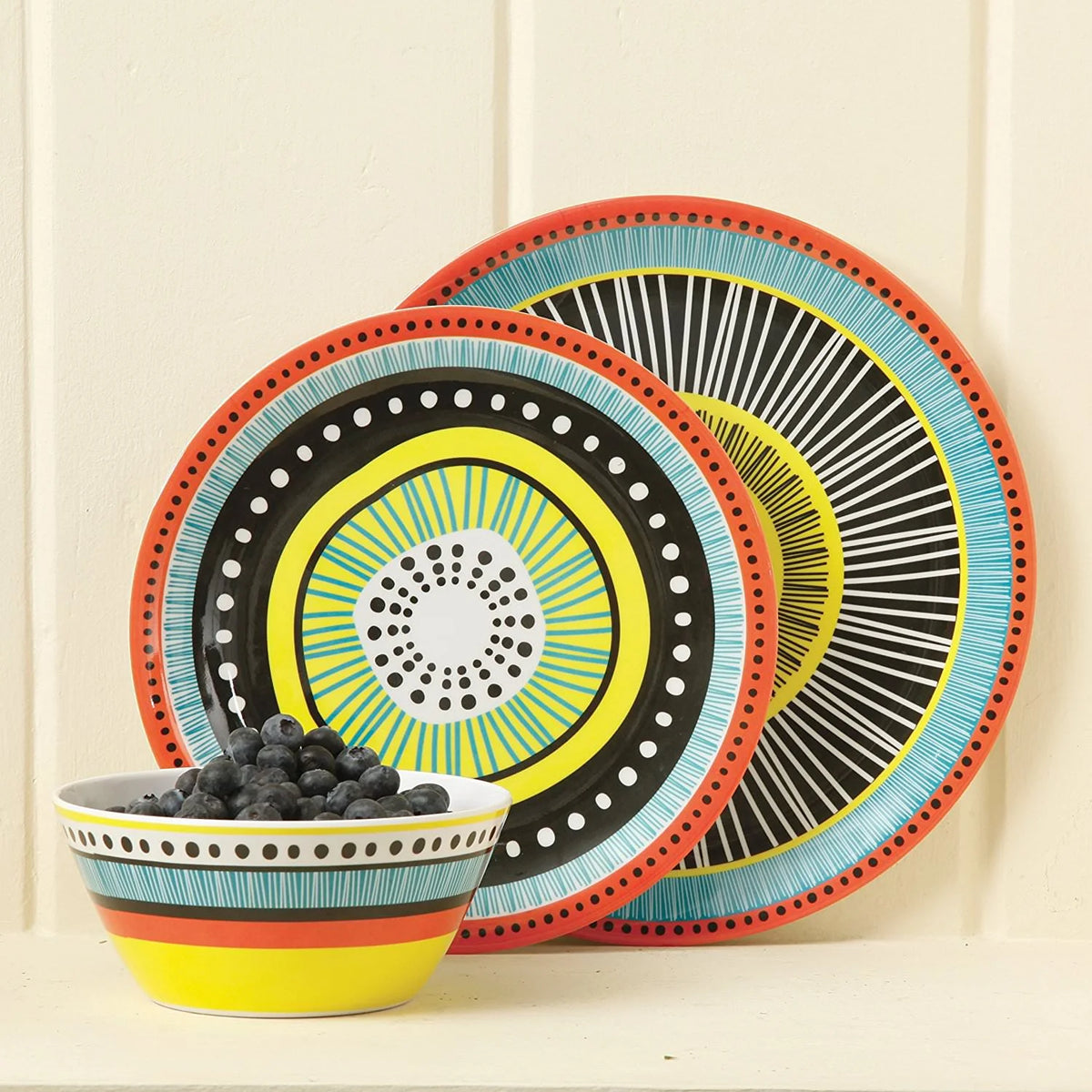 12 Piece Melamine Dinnerware Set D9091