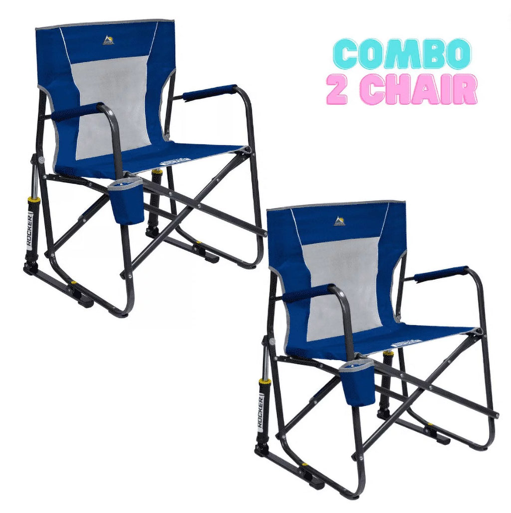 Royal Blue Mesh Outdoor Rocking Chair 2 Pack Z972