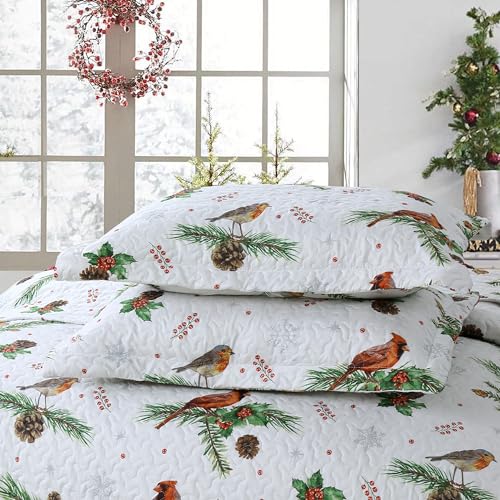 3 Piece King Christmas Quilt Set L410