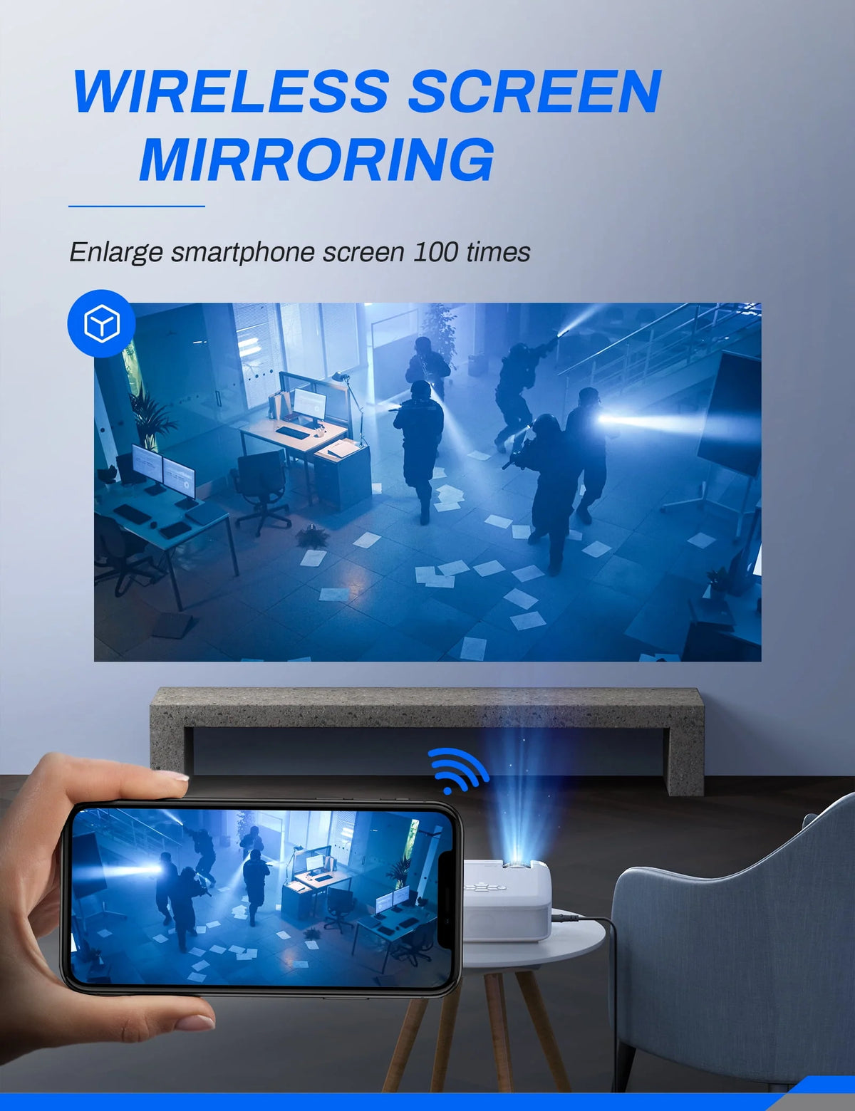 Mini Portable Projector HD 720P Y190355