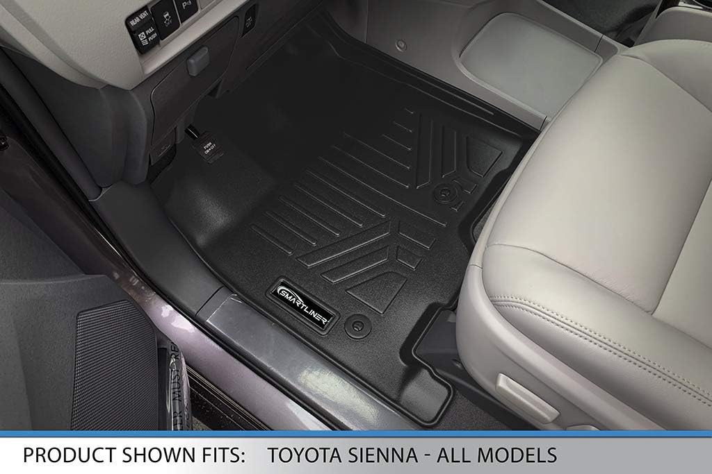 Black Custom Floor Mats 3 Rows and Cargo Liner Set B962