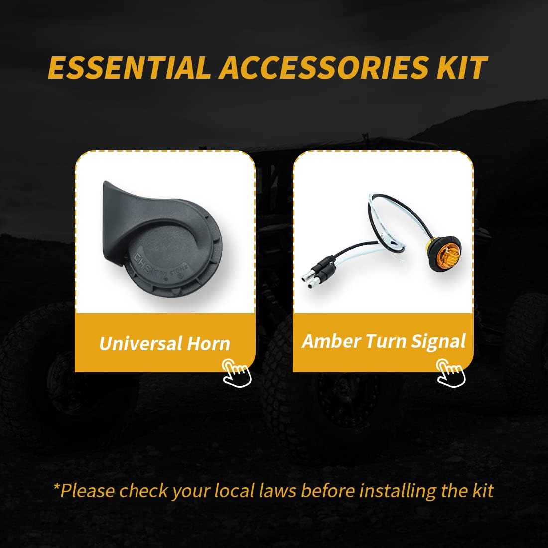 Universal Turn Signal Kit with Amber LED Lights, Horn and Toggle Switch Q16639