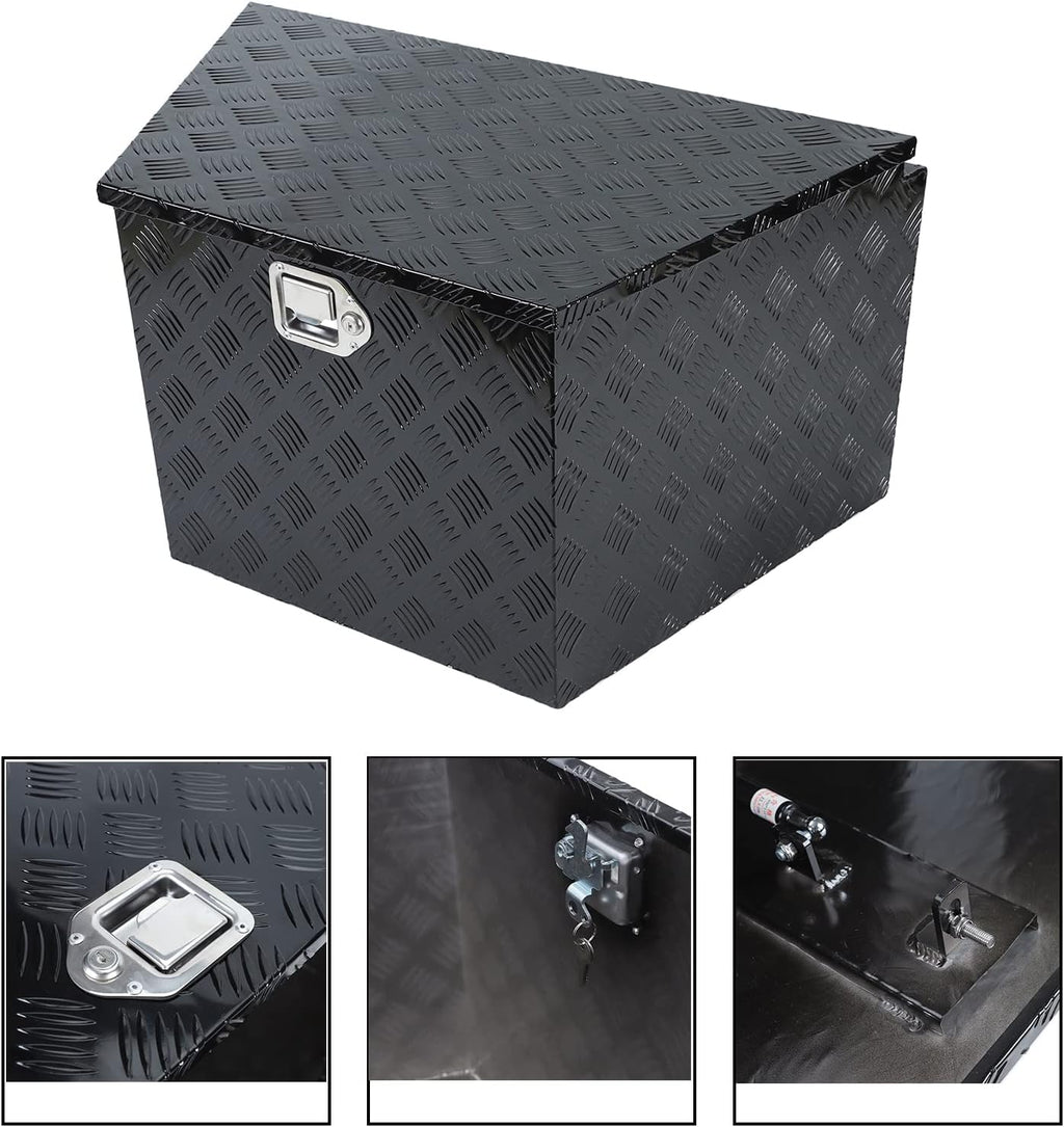 Black Heavy Duty Aluminum Trailer Tongue Tool Box with Lock Q5084