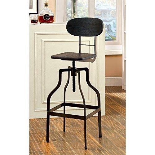 Dark Brown Adjustable Swivel Bar Stool U91478