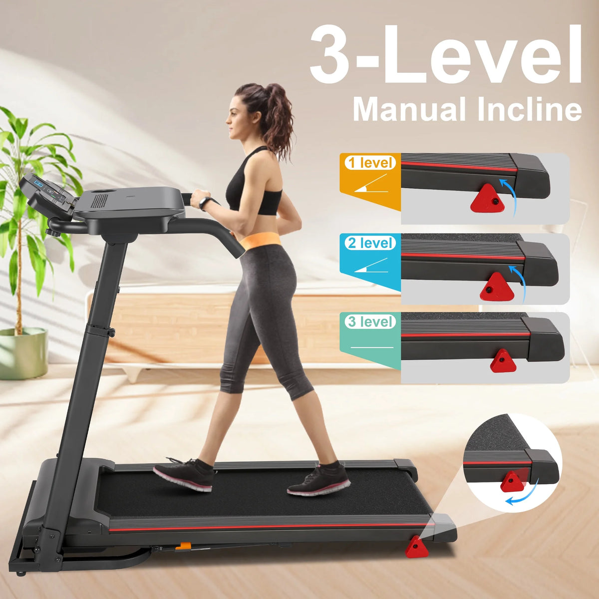 2.5 HP Portable Folding Treadmill with Incline Q6769