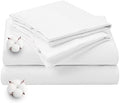 King Size 4 Piece Cotton Sheets Set, White G752
