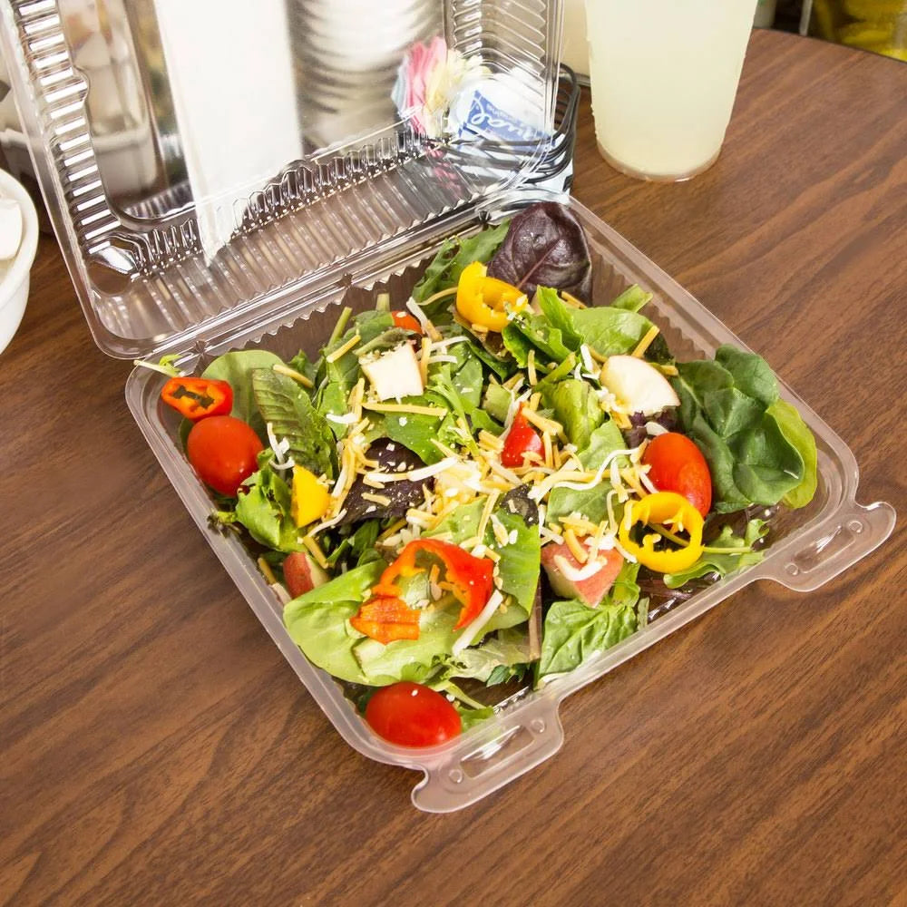 Clear Plastic Hinged Containers 8 x 8 50 oz M8808