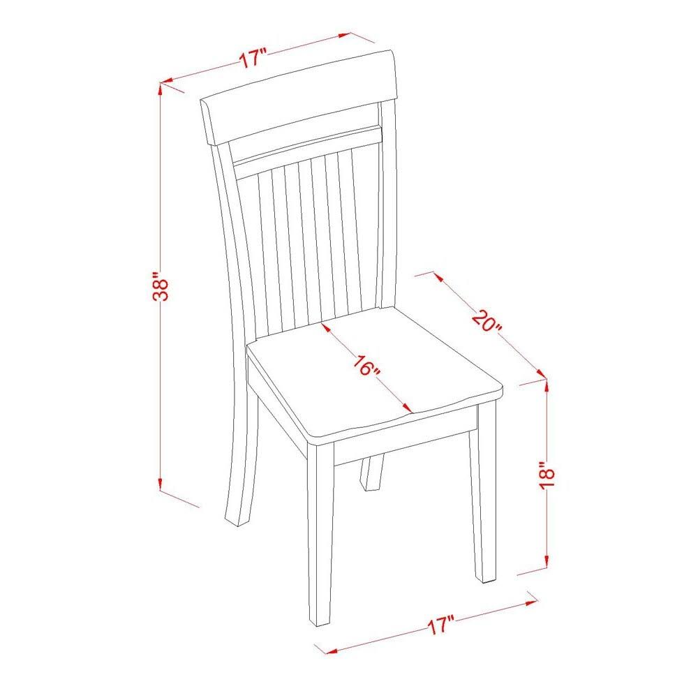 Slat Back Wood Dining Chair Set of 2 S91238