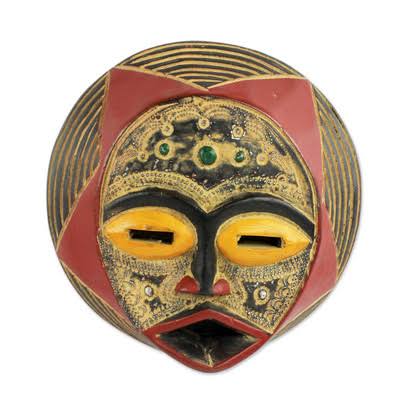 Hand Carved Wood Mask Wall Décor X563