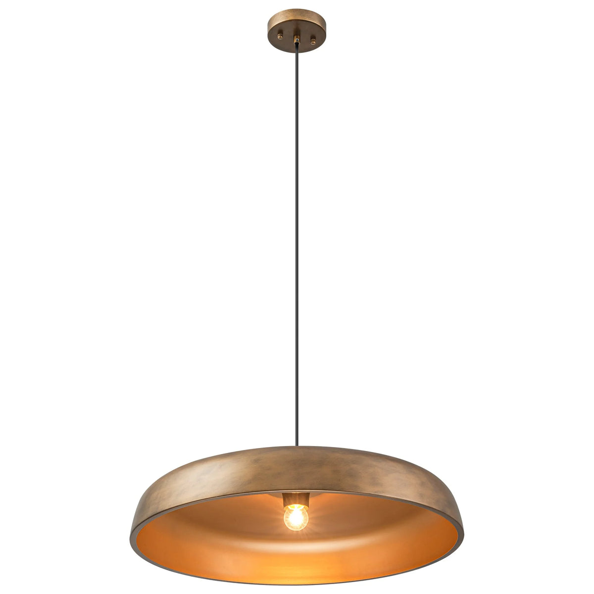 1-Light Dimmable Dome Mid-Century Modern Pendant V987