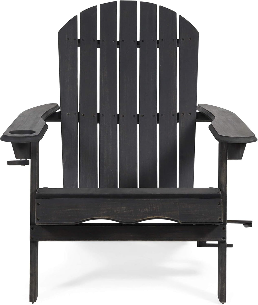 Gray Acacia Wood Folding Adirondack Chair A108425
