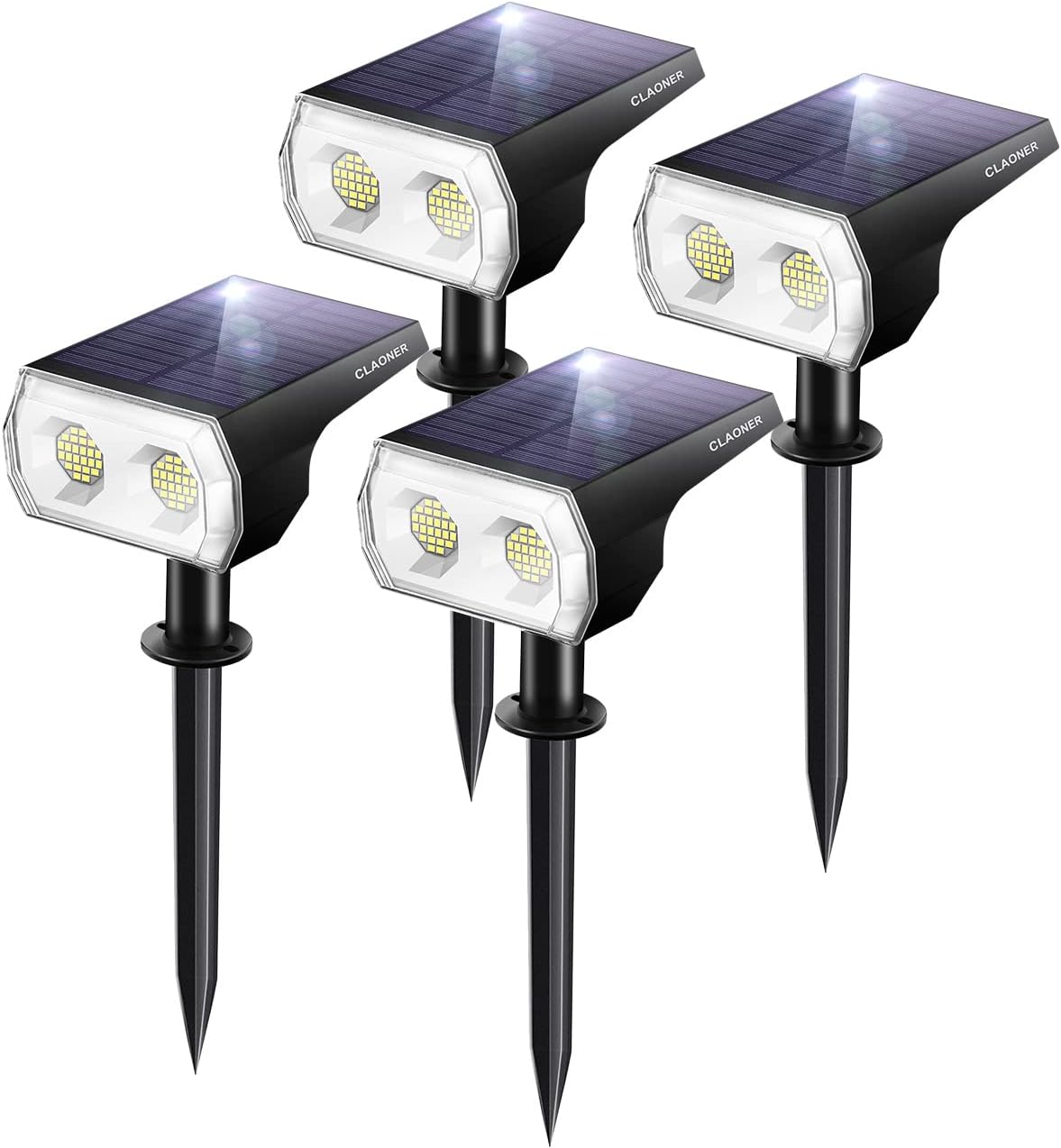 48 LEDs IP65 2 in 1 Solar Spotlights 8 Pack Cold White R27805